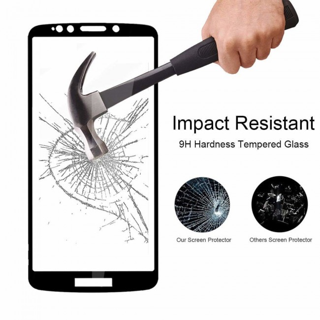 Margoun 3D Curved Tempered Glass Screen Protector for Motorola Moto E5 Plus