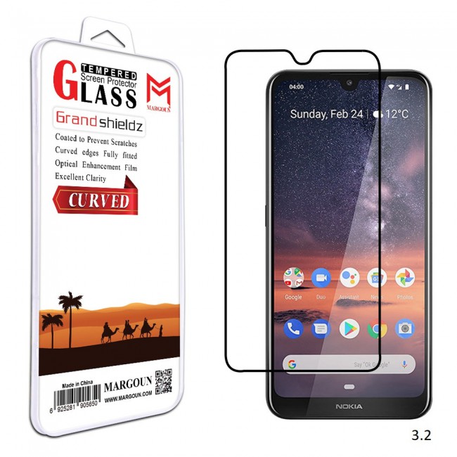 Margoun 3D Curved Tempered Glass Screen Protector for Nokia Phones ( 1 Plus , 3.2 , 4.2 , 210 , 9 Pureview )