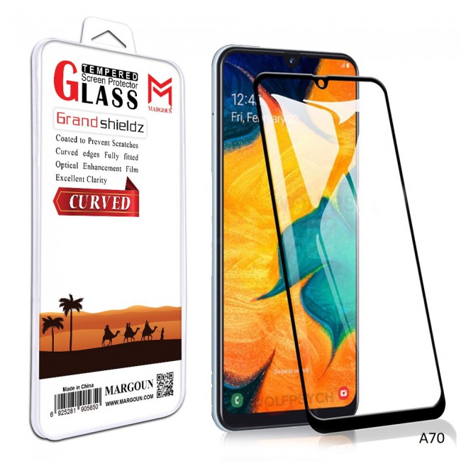 Margoun 3D Curved Tempered Glass Screen Protector for Samsung Galaxy A70 