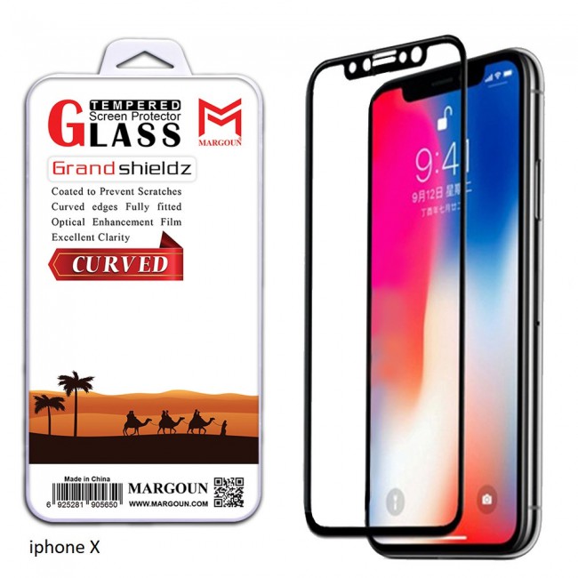 Margoun 3D Curved Tempered Glass Screen Protector for Apple Phones ( iphone X , XS , XS Max , XR )