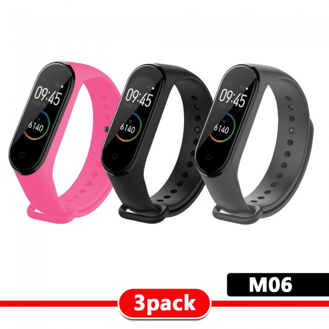 3Pack Silicone Band for Xiaomi Mi Band 3 and Mi Band 4 - M01 - M06
