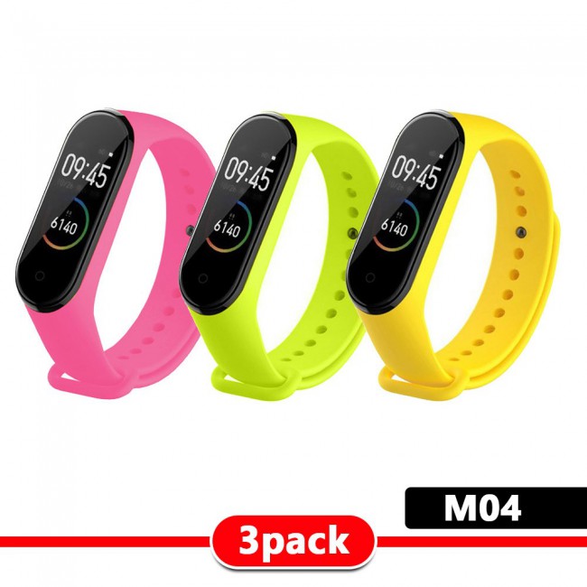 3Pack Silicone Band for Xiaomi Mi Band 3 and Mi Band 4 - M01 - M06