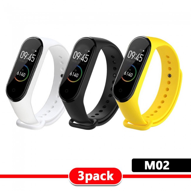 3Pack Silicone Band for Xiaomi Mi Band 3 and Mi Band 4 - M01 - M06