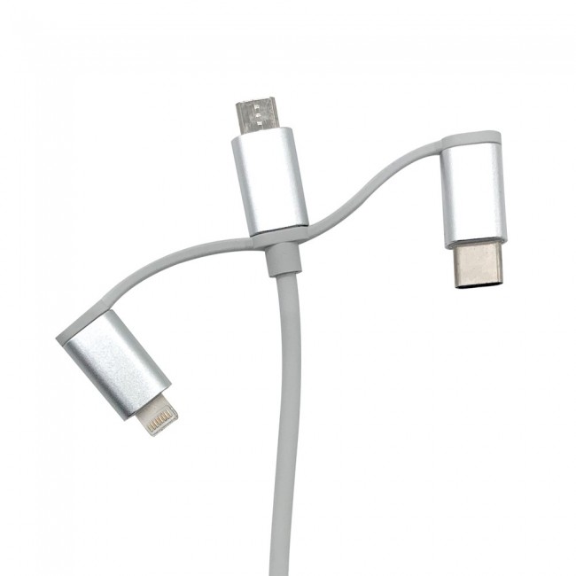 3 in 1 Digital VA Adapter for Lightning Type-C Micro USB Devices Margoun - White