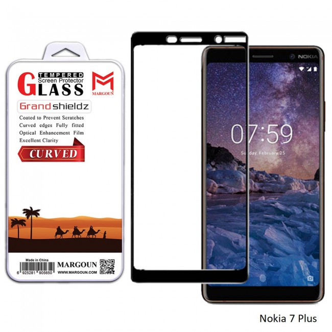 Margoun 5D Curved Tempered Glass Screen Protector for Nokia Phones ( 2 , 3 , 5 , 6 , 6 2018 , 7 Plus , 8 )