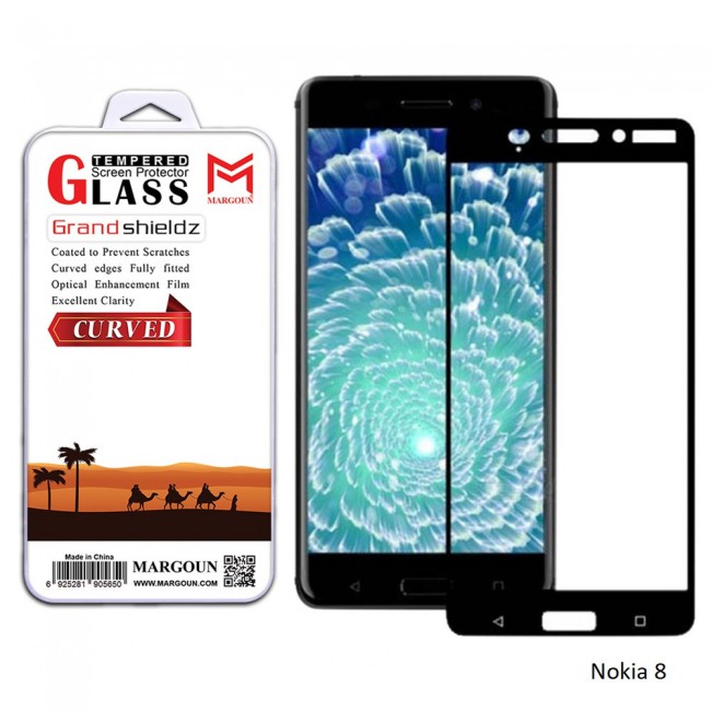 Margoun 5D Curved Tempered Glass Screen Protector for Nokia Phones ( 2 , 3 , 5 , 6 , 6 2018 , 7 Plus , 8 )
