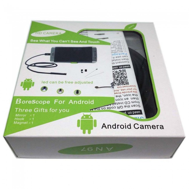 Margoun AN97 HD Waterproof Borescope Camera with LED Lights and Accessory for Android Phones