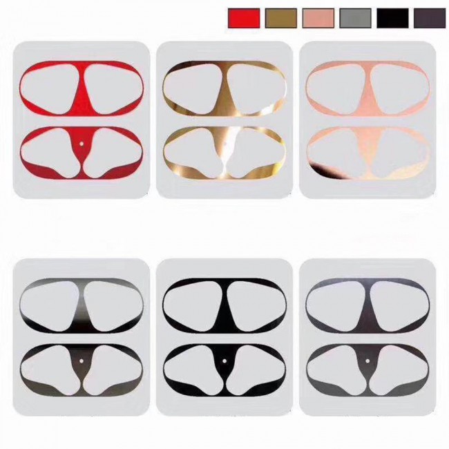 Margoun Airpods Metal Anti-Dust Sticker Guard – Black , Grey , Purple , Red , Rose Gold , Gold
