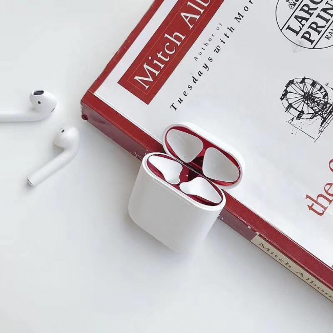 Margoun Airpods Metal Anti-Dust Sticker Guard – Black , Grey , Purple , Red , Rose Gold , Gold
