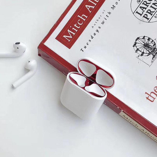 Margoun Airpods Metal Anti-Dust Sticker Guard – Black , Grey , Purple , Red , Rose Gold , Gold