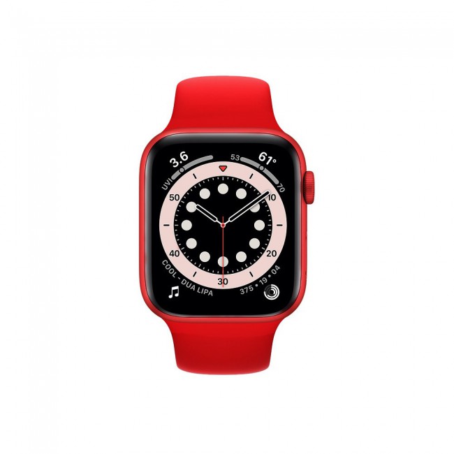 Margoun Apple Watch Series 6 GPS 44mm with Soft Silicone Band - Red