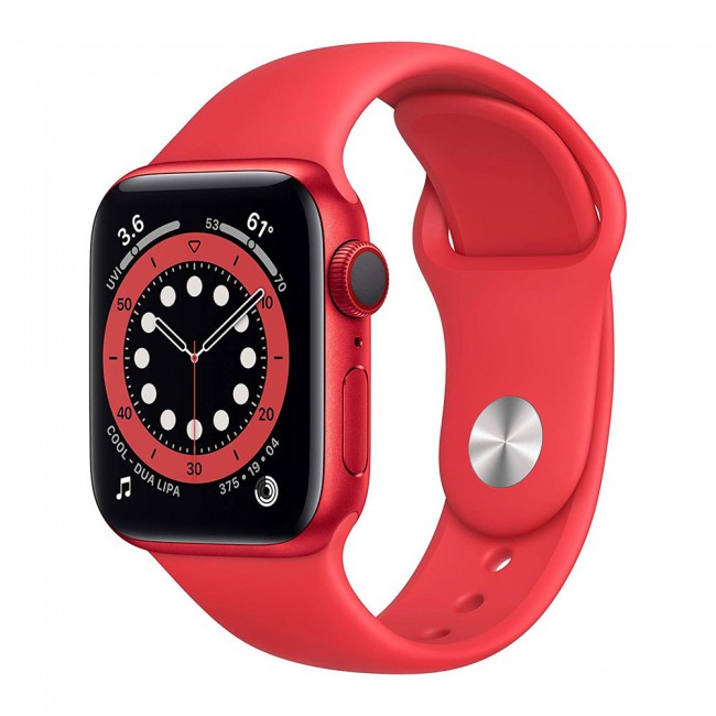 Margoun Apple Watch Series 6 GPS 44mm with Soft Silicone Band - Red