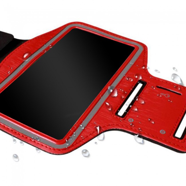 Margoun Sports Running Armband Case Cover for Mobile Phones upto 6 inches - Red