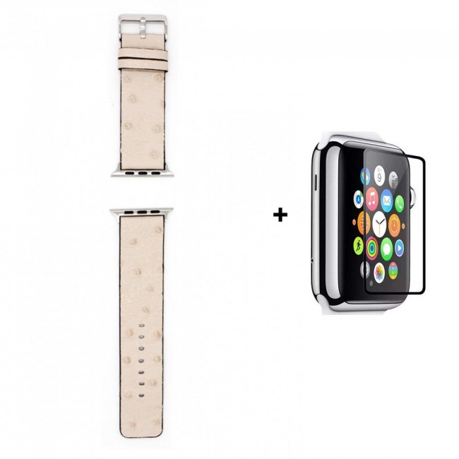 Margoun Dotted Pattern BlankCase Replacement Watch Band Strap with Glass Screen Protector for Apple Watch – 42/44mm - In 5 Colors