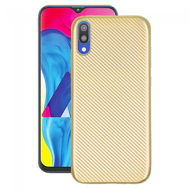 Margoun Carbon Fiber Case Cover for Samsung Galaxy M10 - Gold