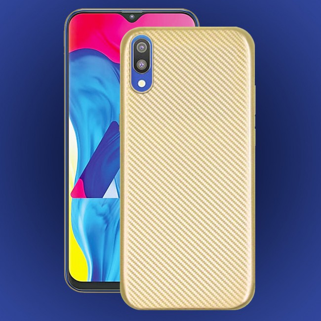 Margoun Carbon Fiber Case Cover for Samsung Galaxy M10 - Gold