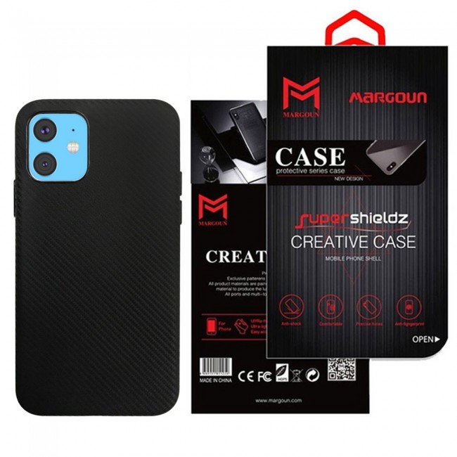 Margoun Carbon Fiber Protective Case Cover for Apple iphone 11 2019 6.1 inch / XIR (6.1”) - Black