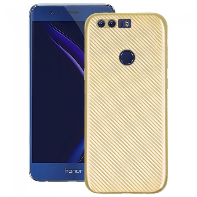Margoun 2-Pack Carbon Fiber Case Cover with Screen Protector for Honor 8 - Gold