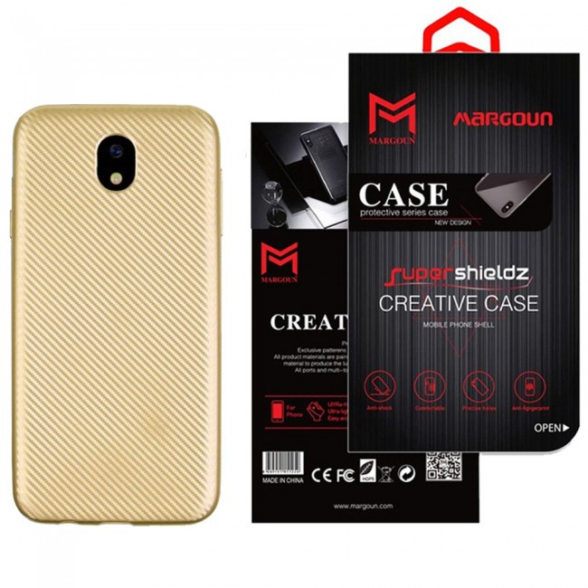 Margoun Carbon Fiber Protective Case Cover for Samsung Galaxy J5 Pro – Gold