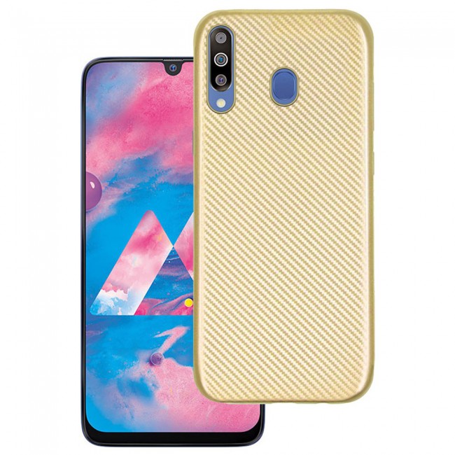 Margoun Carbon Fiber Protective Case Cover for Samsung Galaxy M30 – Gold