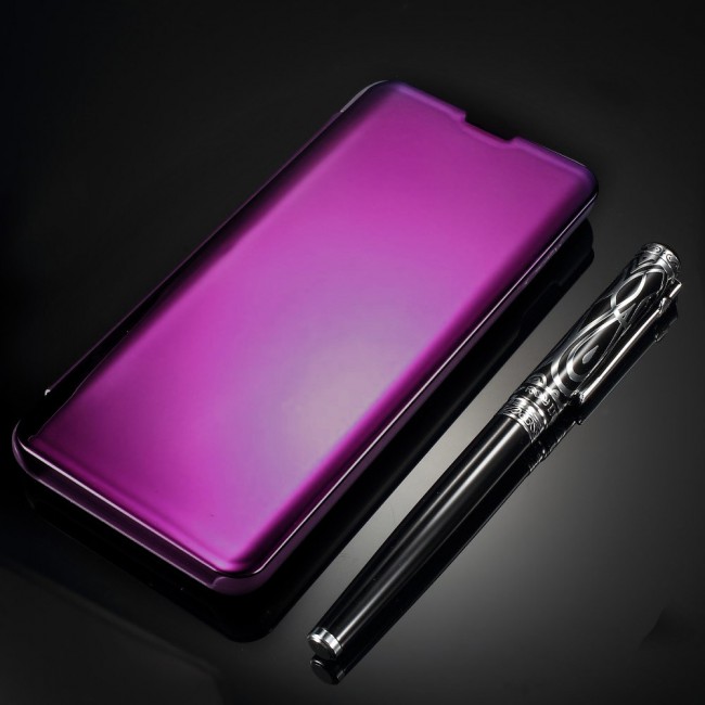 Margoun Clear View Standing Cover Flip Case for Samsung Galaxy s10 Plus - Purple