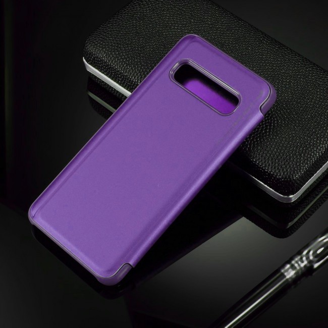 Margoun Clear View Standing Cover Flip Case for Samsung Galaxy s10 Plus - Purple