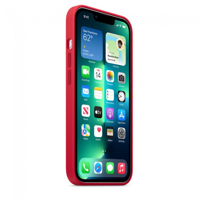 Margoun Silicone Case Cover for Apple iPhone 13 - Red