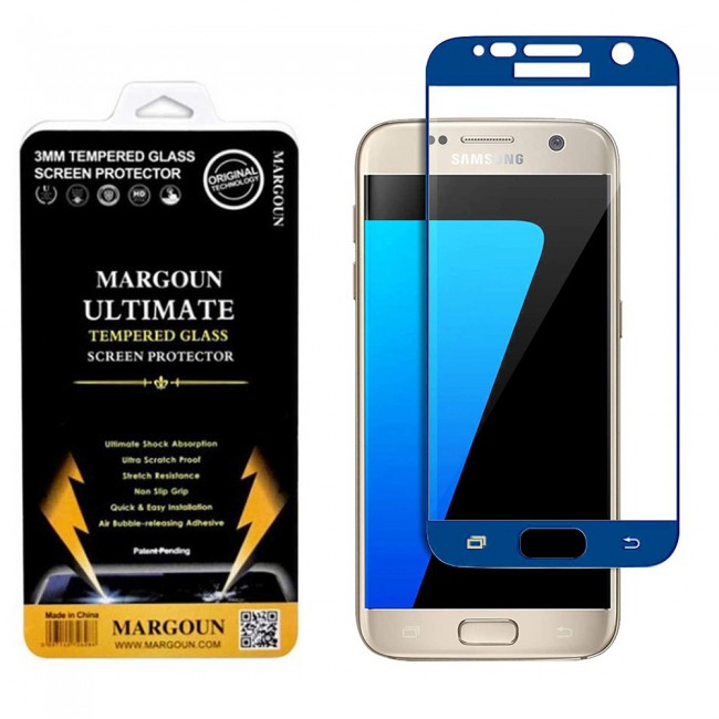 Margoun 3D Curved Screen Protector for Samsung Galaxy S7 - White , Gold , Blue