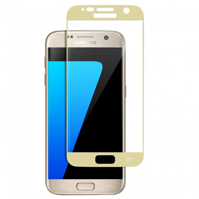 Margoun 3-Pack 3D Curved Screen Protector for Samsung Galaxy S7 - White/Gold/Blue