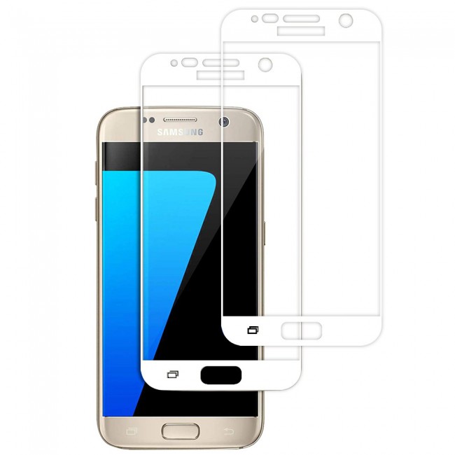 Margoun 2-Pack 3D Curved Screen Protector for Samsung Galaxy S7 - White , Blue , Gold