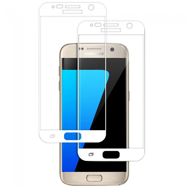 Margoun 2-Pack 3D Curved Screen Protector for Samsung Galaxy S7 - White , Blue , Gold