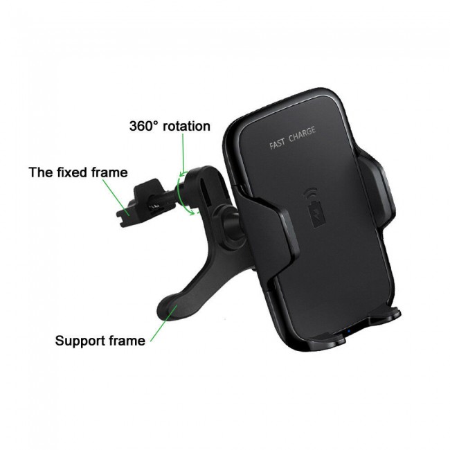 Margoun Fast Charging Car Charger Mount Phone Holder – Black