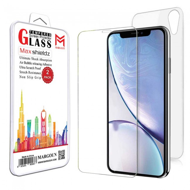 Margoun Front and Back Tempered Glass Screen Protector for Apple iphone XR ( 6.1 inch)