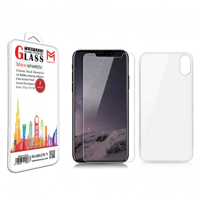 Margoun Front and Back Tempered Glass Screen Protector for Apple iphone XS Max ( 6.5 inch)