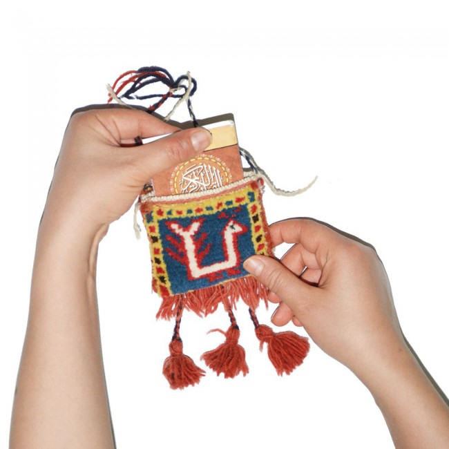 Margoun Handmade Qashqai Chanteh Small Bag Wall Hanging - Bird