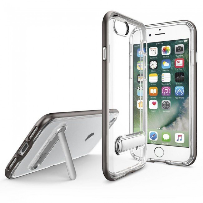 Margoun Hard Shell Case with Built-in Kickstand for Apple iPhone 6 Plus / 6s Plus (5.5 inch) ( Black – Red – Grey )