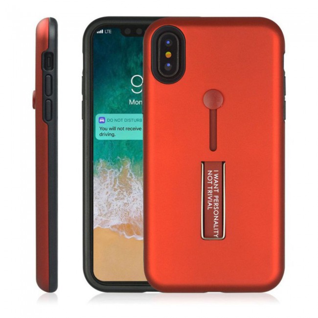 Margoun I Want Personality Not Trivial Strap Case Cover with Kickstand for Apple iphone XR – Black , Dark Blue , Red , Gold