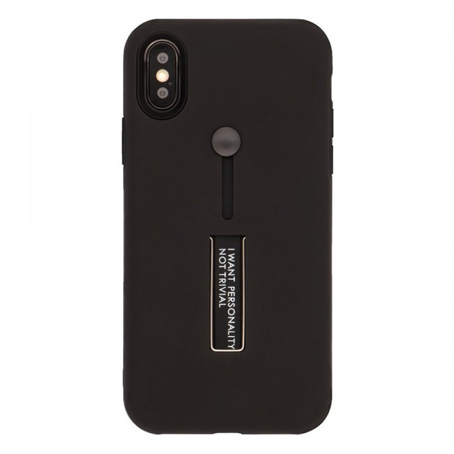 Margoun I Want Personality Not Trivial Strap Case Cover with Kickstand for Apple iphone XS Max – Black , Dark Blue , Red , Gold