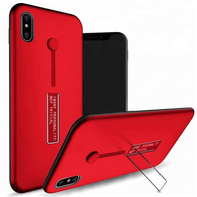 Margoun I Want Personality Not Trivial Strap Case Cover with Kickstand for Apple iphone XS Max – Black , Dark Blue , Red , Gold