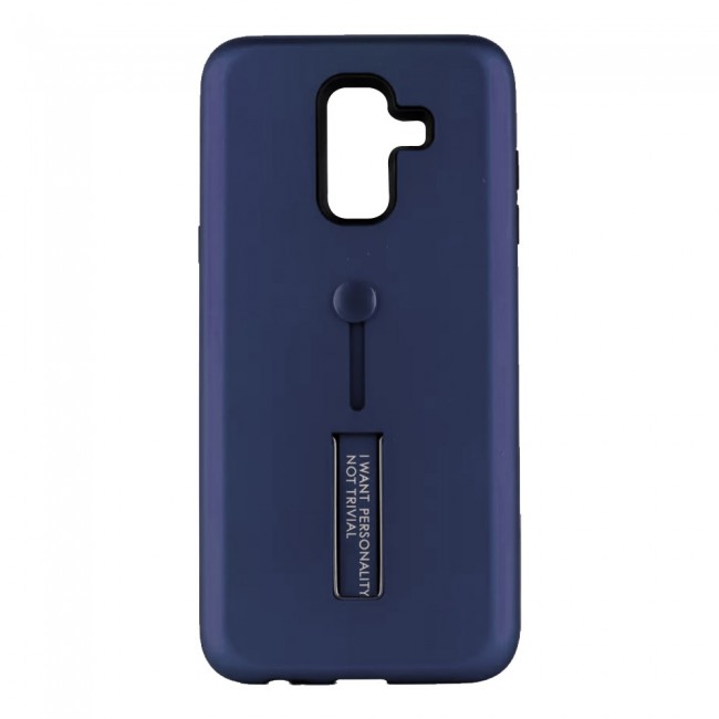 Margoun I Want Personality Not Trivial Strap Case Cover with Kickstand for Samsung Galaxy A6 Plus – Black , Dark Blue , Red , Gold