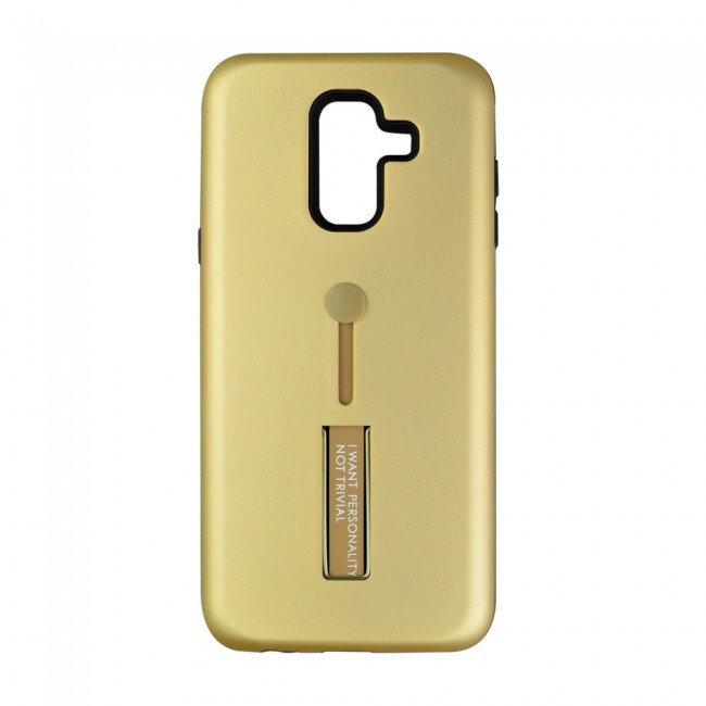 Margoun I Want Personality Not Trivial Strap Case Cover with Kickstand for Samsung Galaxy A6 Plus – Black , Dark Blue , Red , Gold