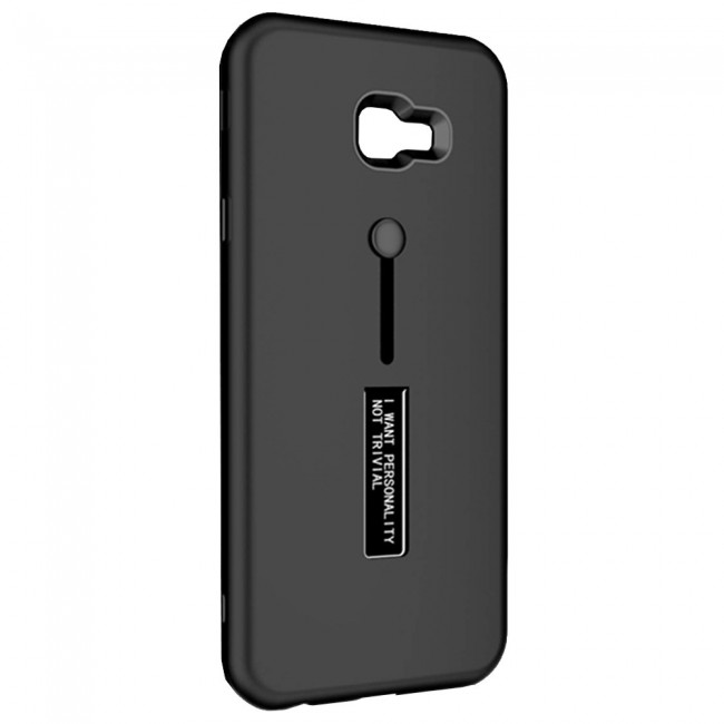 Margoun I Want Personality Not Trivial Strap Case Cover with Kickstand for Samsung Galaxy J4 Plus – Black , Dark Blue , Red , Gold