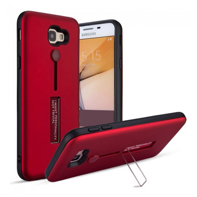 Margoun I Want Personality Not Trivial Strap Case Cover with Kickstand for Samsung Galaxy J5 Prime – Black , Dark Blue , Red , Gold