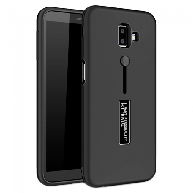 Margoun I Want Personality Not Trivial Strap Case Cover with Kickstand for Samsung Galaxy J6 Plus – Black , Dark Blue , Red , Gold