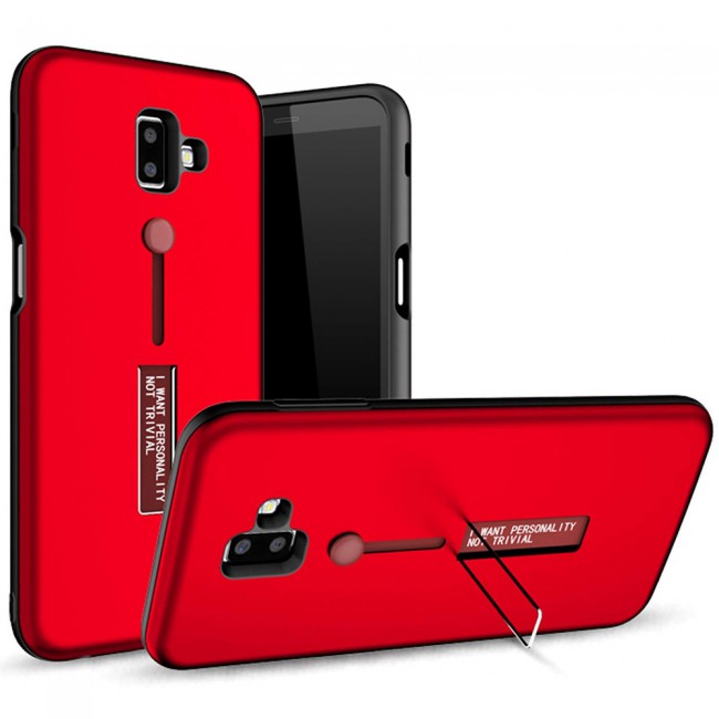 Margoun I Want Personality Not Trivial Strap Case Cover with Kickstand for Samsung Galaxy J6 Plus – Black , Dark Blue , Red , Gold