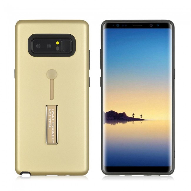 Margoun I Want Personality Not Trivial Strap Case Cover with Kickstand for Samsung Galaxy Note 8 – Black , Dark Blue , Red , Gold