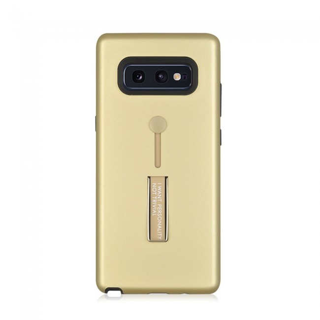 Margoun I Want Personality Not Trivial Strap Case Cover with Kickstand for Samsung Galaxy S10e / S10 Lite – Black , Dark Blue , Red , Gold