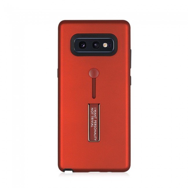 Margoun I Want Personality Not Trivial Strap Case Cover with Kickstand for Samsung Galaxy S10e / S10 Lite – Black , Dark Blue , Red , Gold