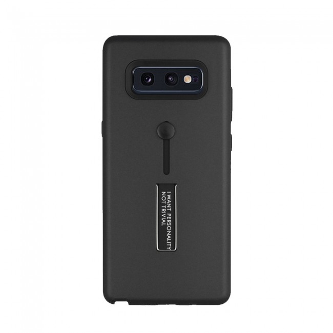 Margoun I Want Personality Not Trivial Strap Case Cover with Kickstand for Samsung Galaxy S10e / S10 Lite – Black , Dark Blue , Red , Gold