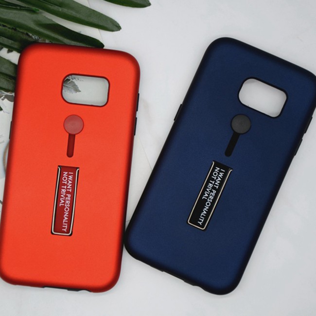 Margoun I Want Personality Not Trivial Strap Case Cover with Kickstand for Samsung Galaxy S7 Edge – Black , Dark Blue , Red , Gold